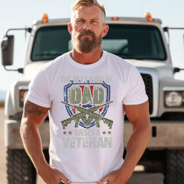 The Best Kind of Dad Raises a Veteran Patriotic Family Design Honoring Service and Fatherhood T-Shirt