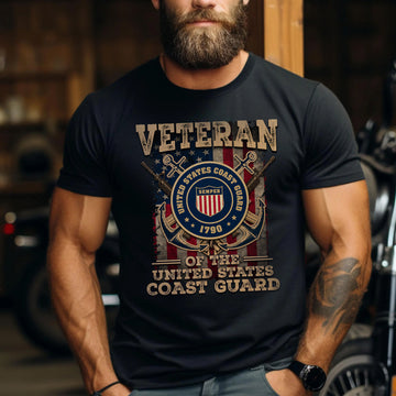 Veteran of the United States Coast Guard Proud US Military Patriotic Service T-Shirt