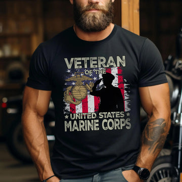Veteran of the United States Marine Corps Proud US Military Patriotic Service T-Shirt
