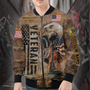 Veteran Pride Personalized All-over Print Bomber Jacket