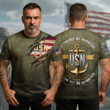 I Earned It with Blood Sweat and Tears I Own Forever the Title Navy Senior Chief US Navy Veteran All-over Print Personalized T-Shirt