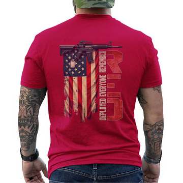 RED Friday Remember Everyone Deployed Proud US Military Veteran Support T-Shirt