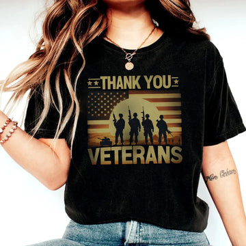 Thank You Veteran Patriotic Tribute US Military Honoring Service and Sacrifice T-Shirt