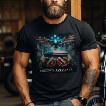 Freedom Isn’t Free US Military Veteran Patriotic Tribute Honoring Service and Sacrifice T-Shirt