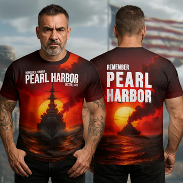 Pearl Harbor Honolulu Hawaii Dec 7th 1941 Remembering the Day of Infamy Honoring the Fallen All-over Print T-Shirt