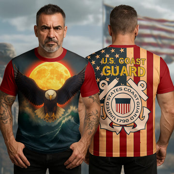 U.S. Coast Guard Semper Paratus Always Ready to Serve Protect and Defend America’s Shores All-over Print T-Shirt