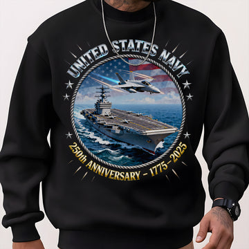 United States Navy 250th Anniversary 1775–2025 Proud US Military Veteran Honor Courage Service Sweatshirt