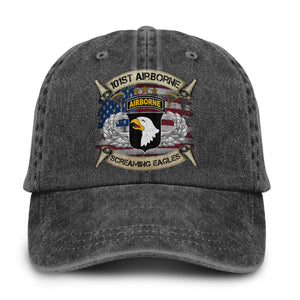 101st Airborne Eagles American Flag Baseball Cap