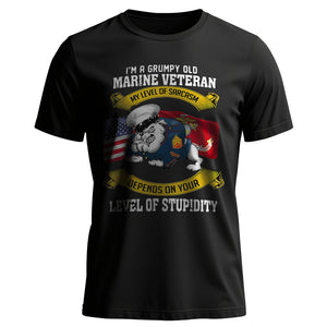 I'm a Grumpy Old Marine Veteran My Level T-Shirt