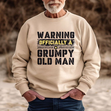 Warning Officially a Grumpy Old Man Approach With Caution Veteran Military Patriotic Sweatshirt