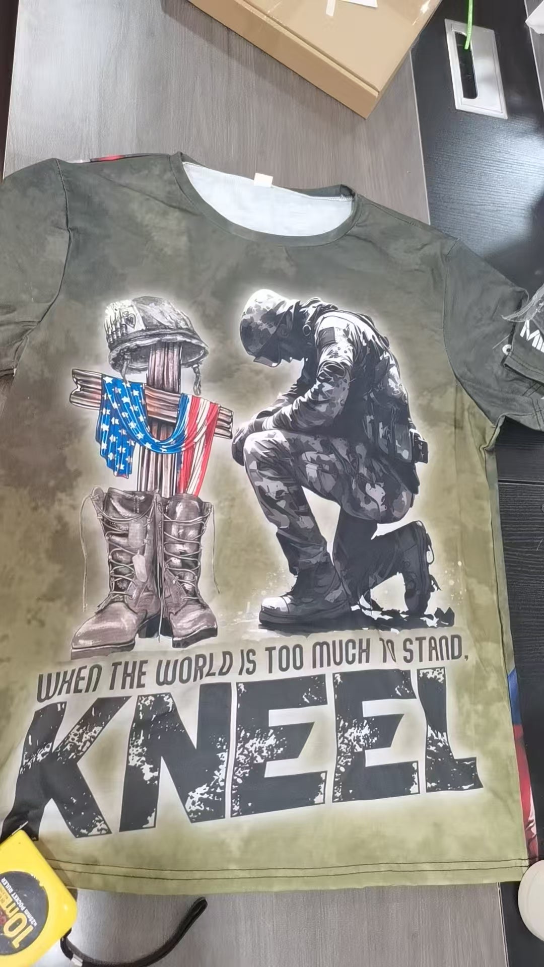 When the World Is Too Much to Stand Kneel Veteran Faith Shirt All-over Print Personalized T-Shirt