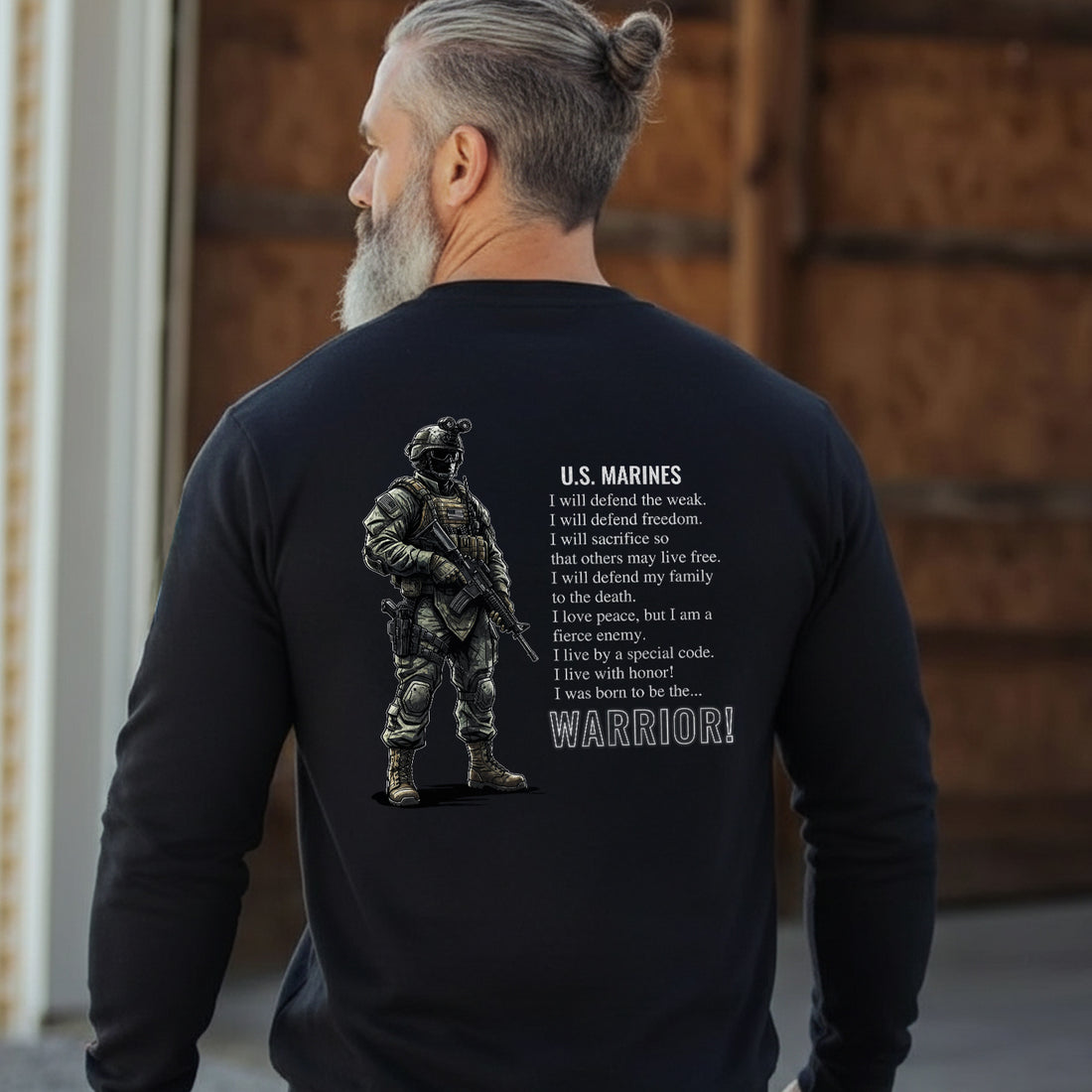US Marines Warrior Military Patriotic Sweatshirt