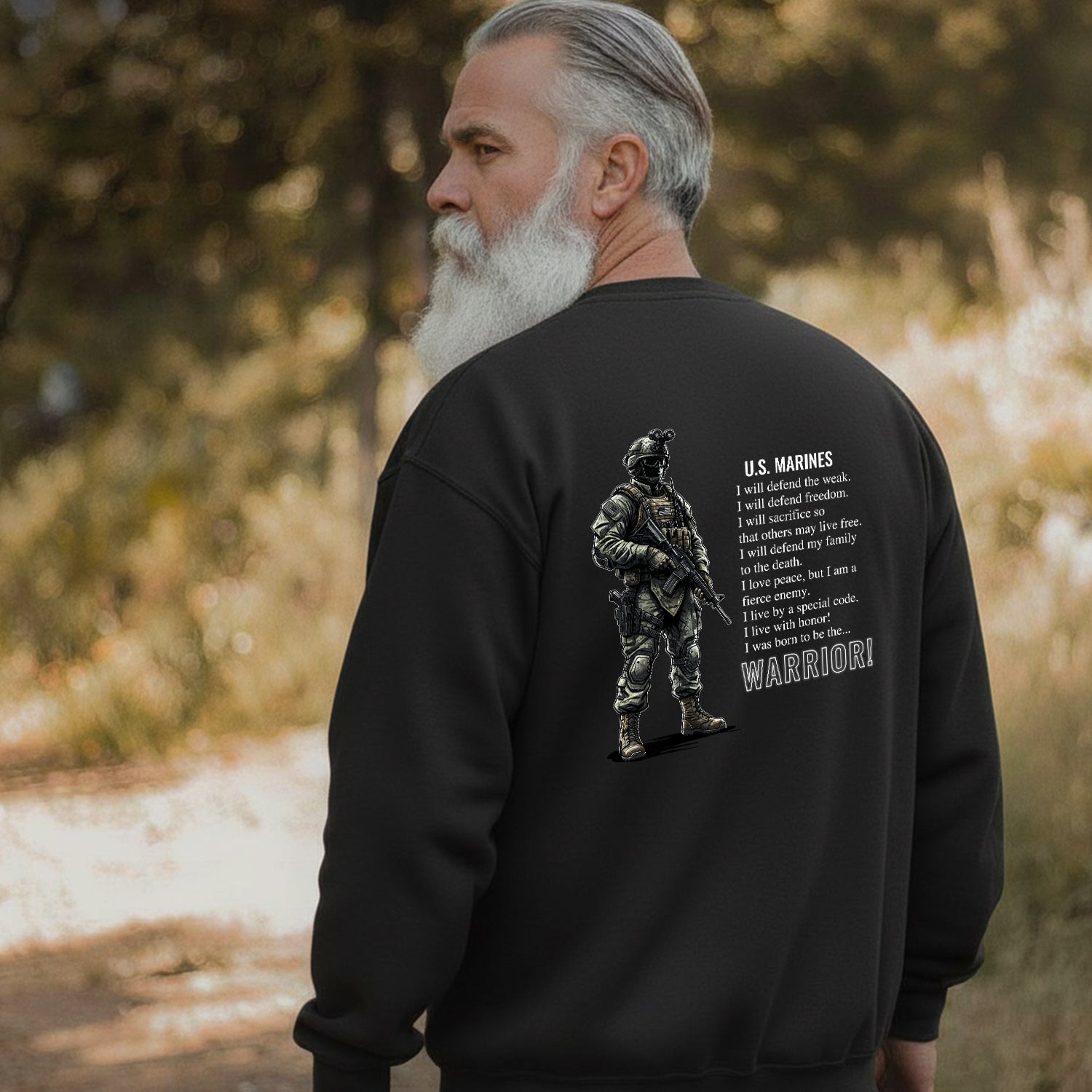 US Marines Warrior Military Patriotic Sweatshirt