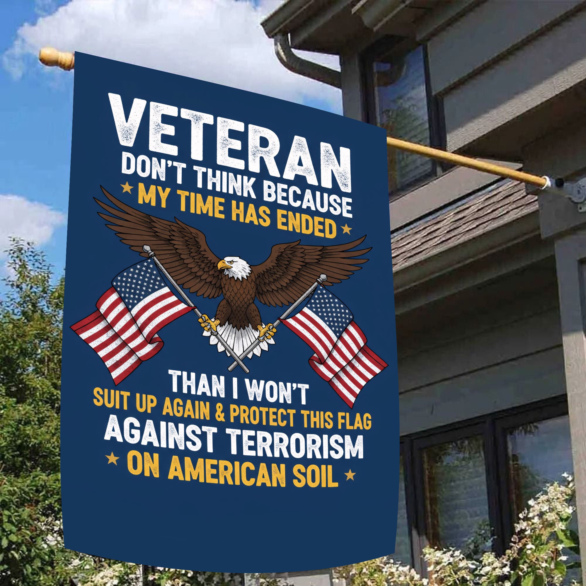 Veteran Proudly Defending This Flag Flag