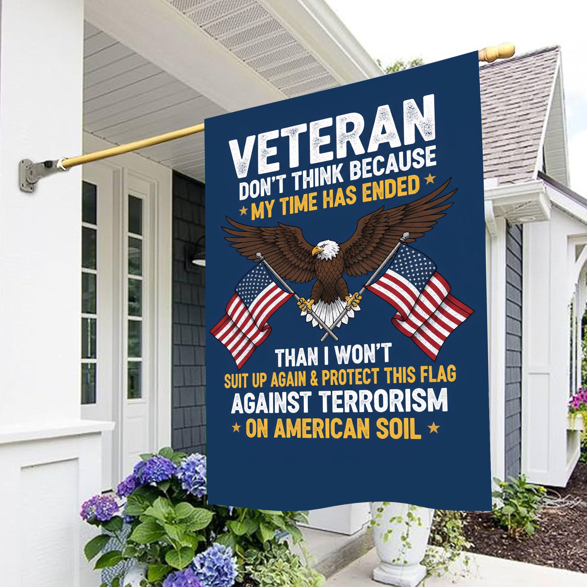 Veteran Proudly Defending This Flag Flag