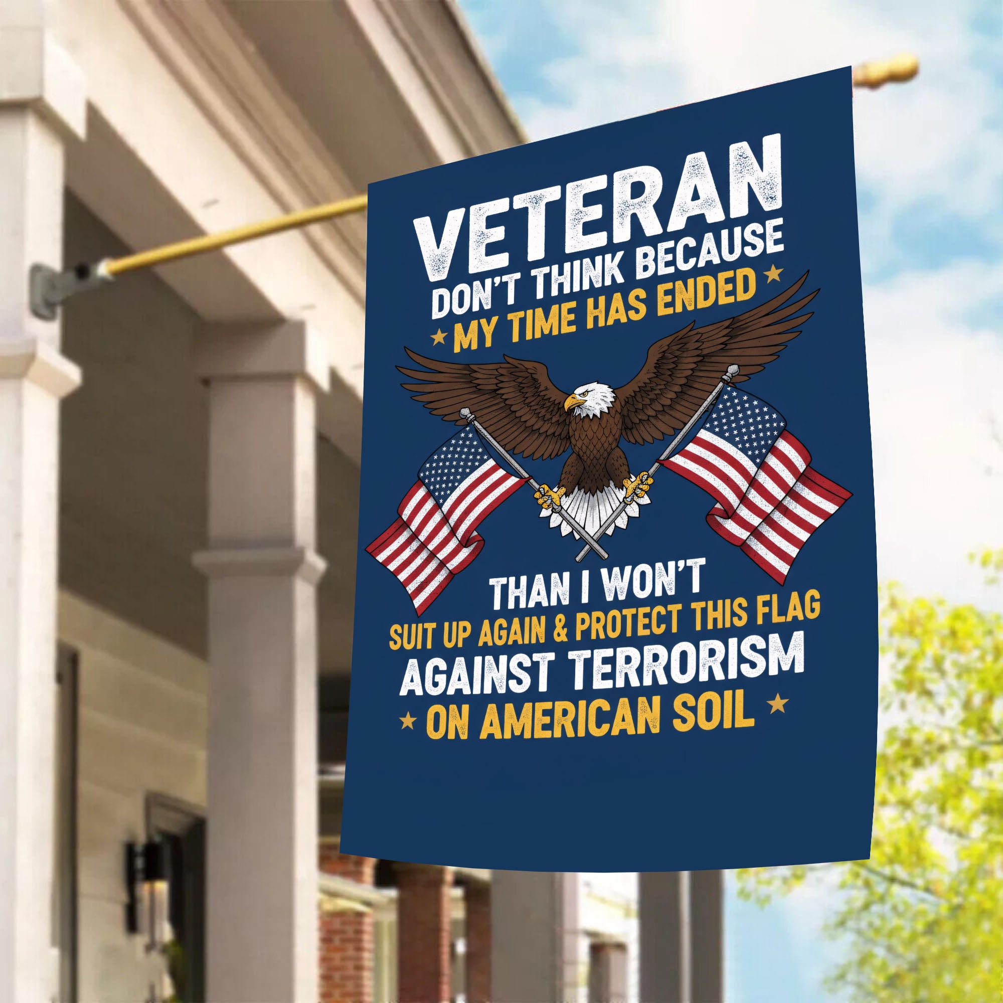 Veteran Proudly Defending This Flag Flag