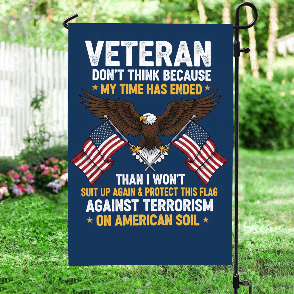 Veteran Proudly Defending This Flag Flag Main image