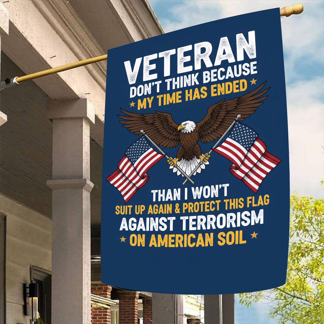 Veteran Proudly Defending This Flag Flag