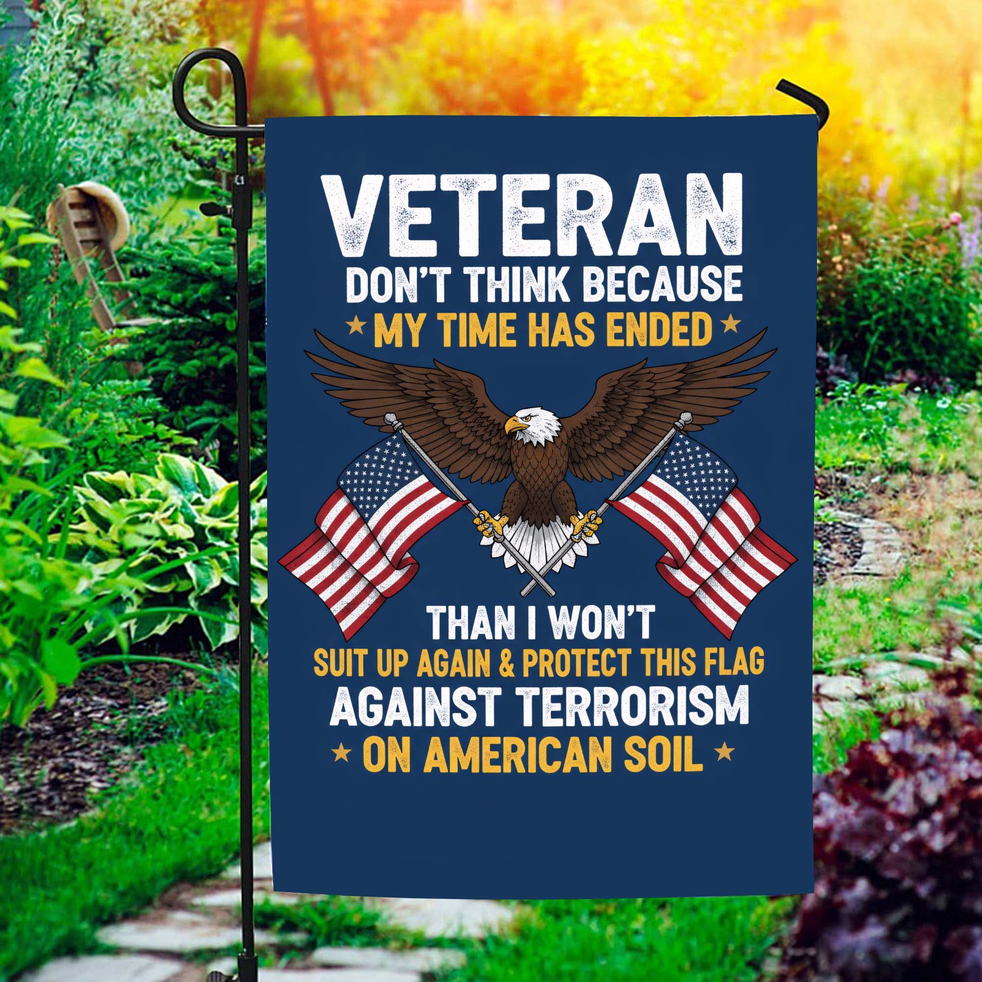 Veteran Proudly Defending This Flag Flag