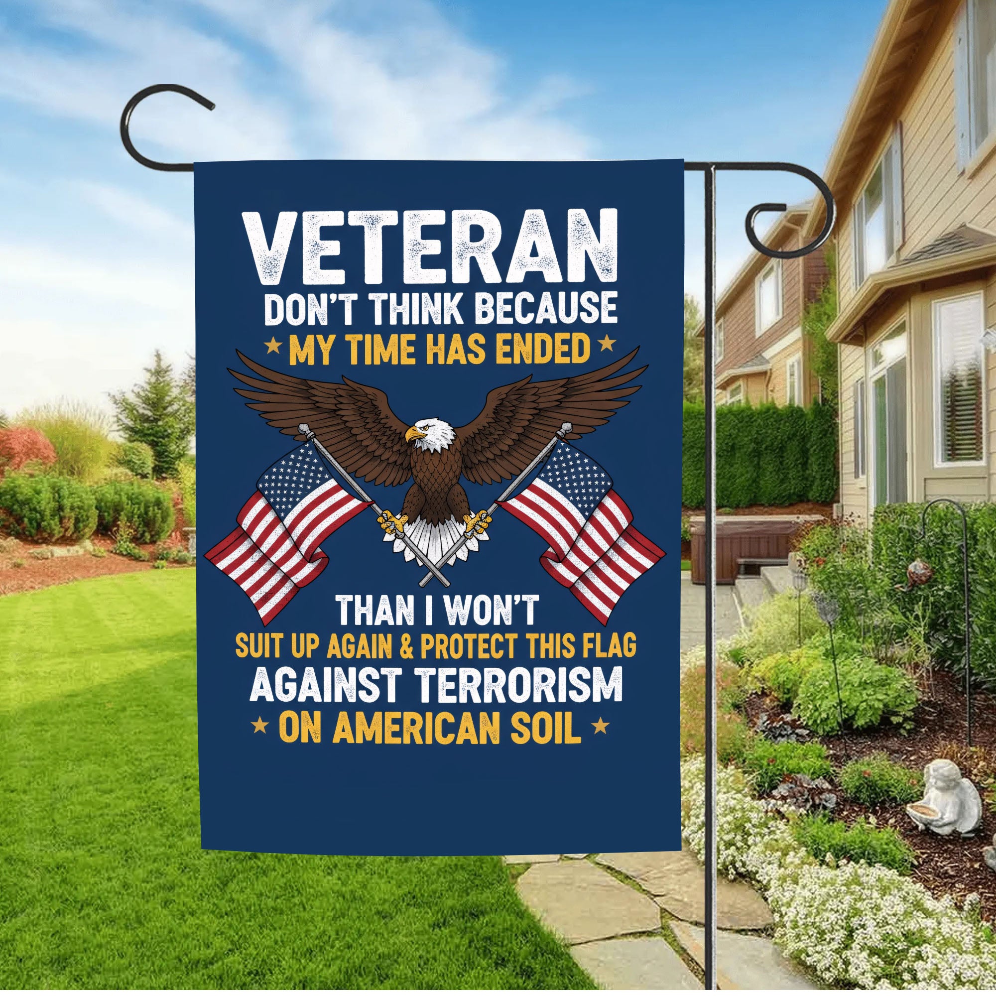 Veteran Proudly Defending This Flag Flag