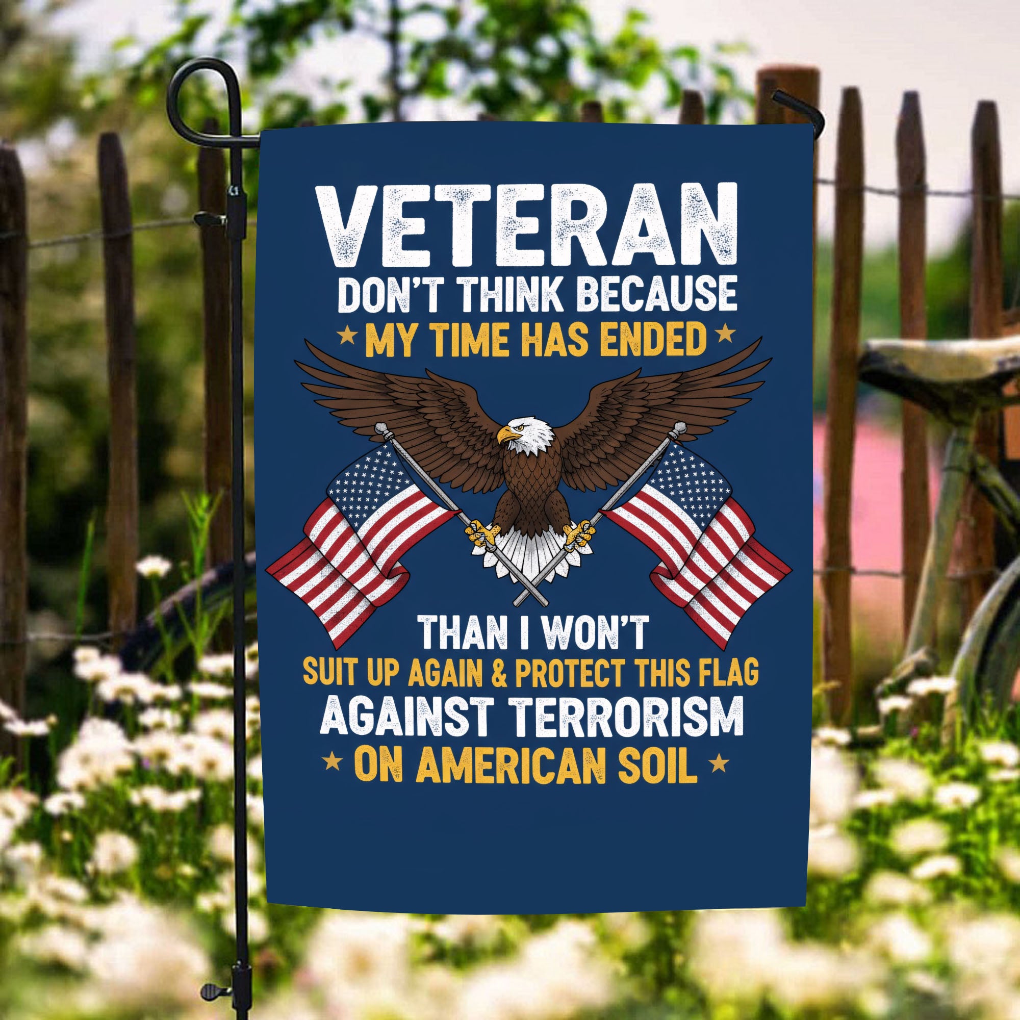 Veteran Proudly Defending This Flag Flag