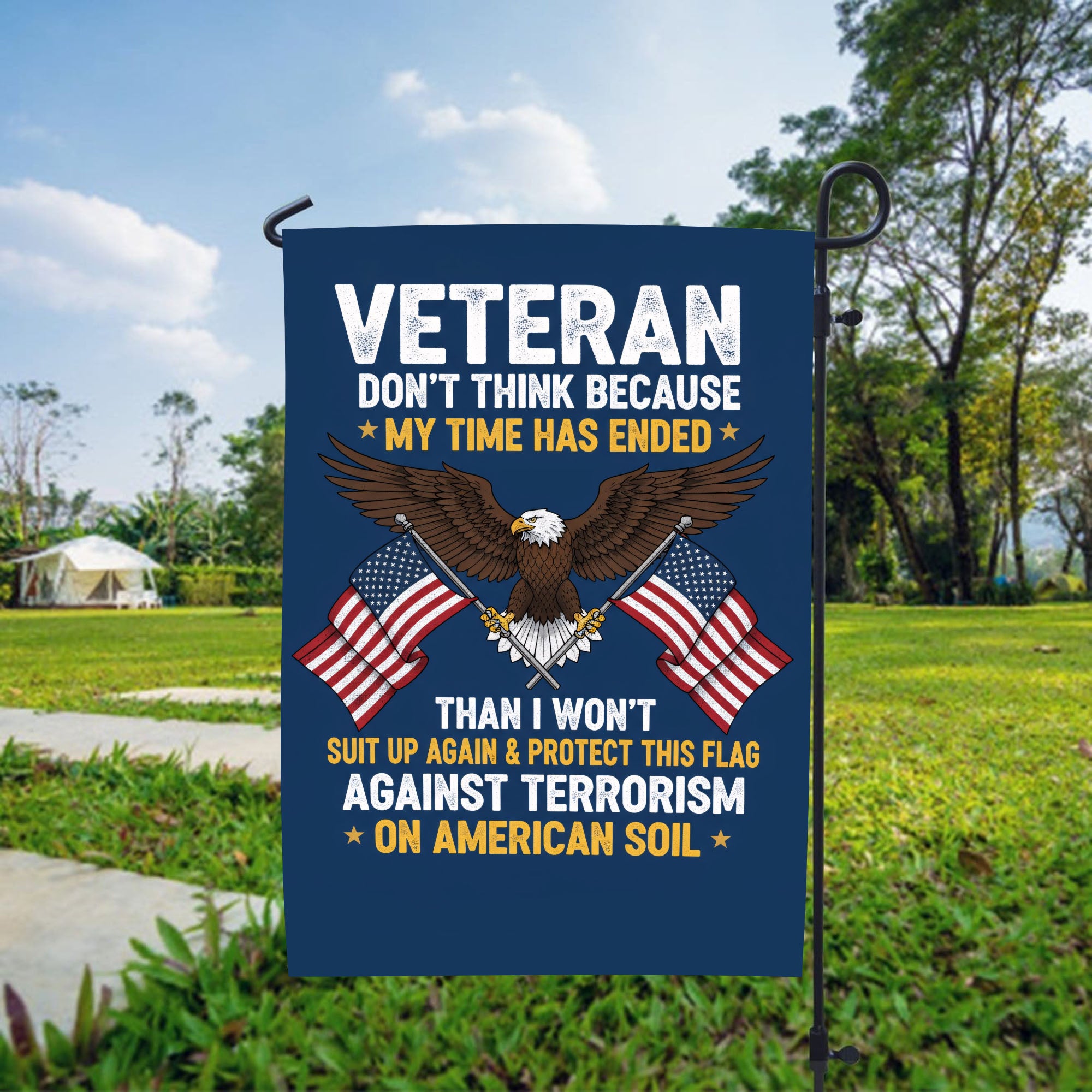 Veteran Proudly Defending This Flag Flag