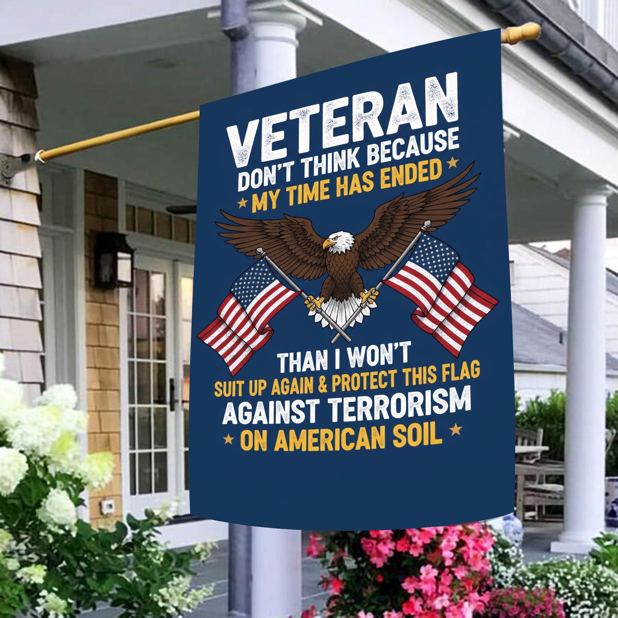 Veteran Proudly Defending This Flag Flag