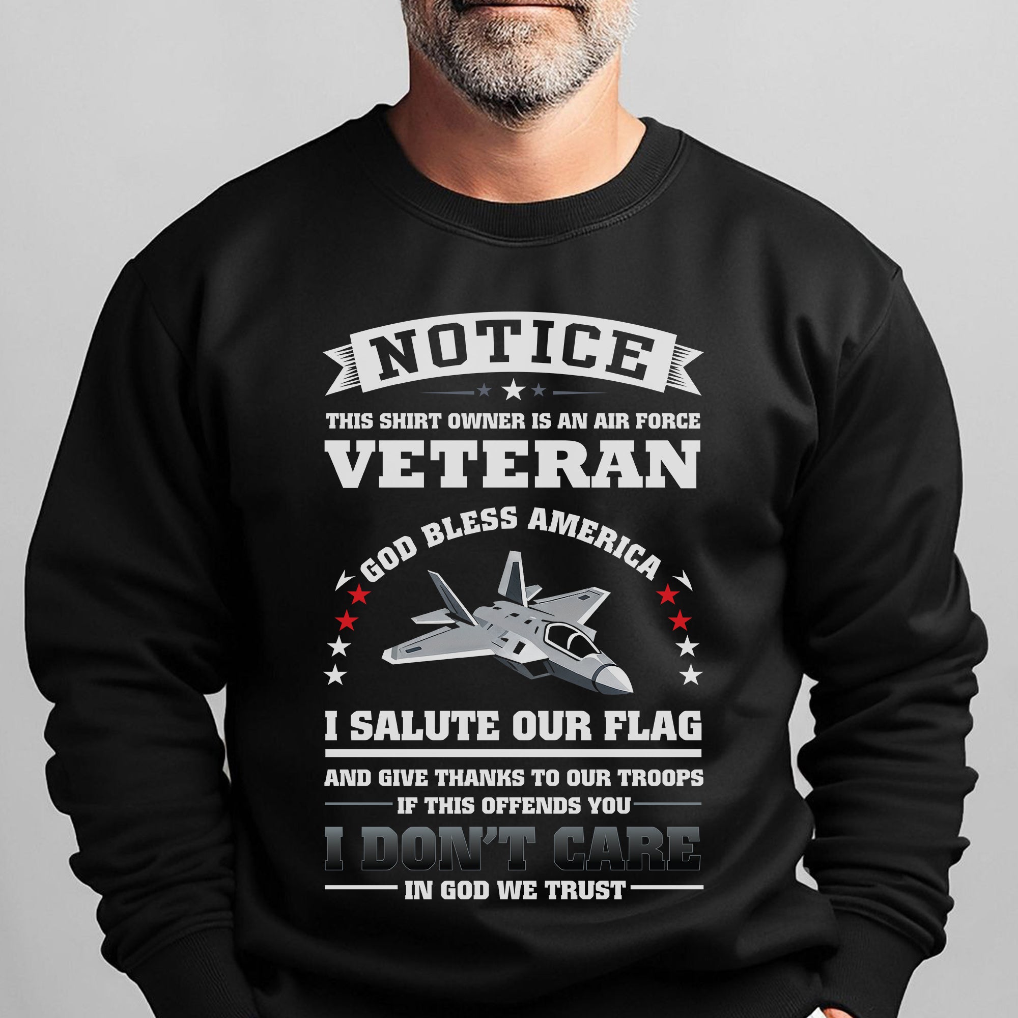 Air Force Veteran God Bless America I Sweatshirt
