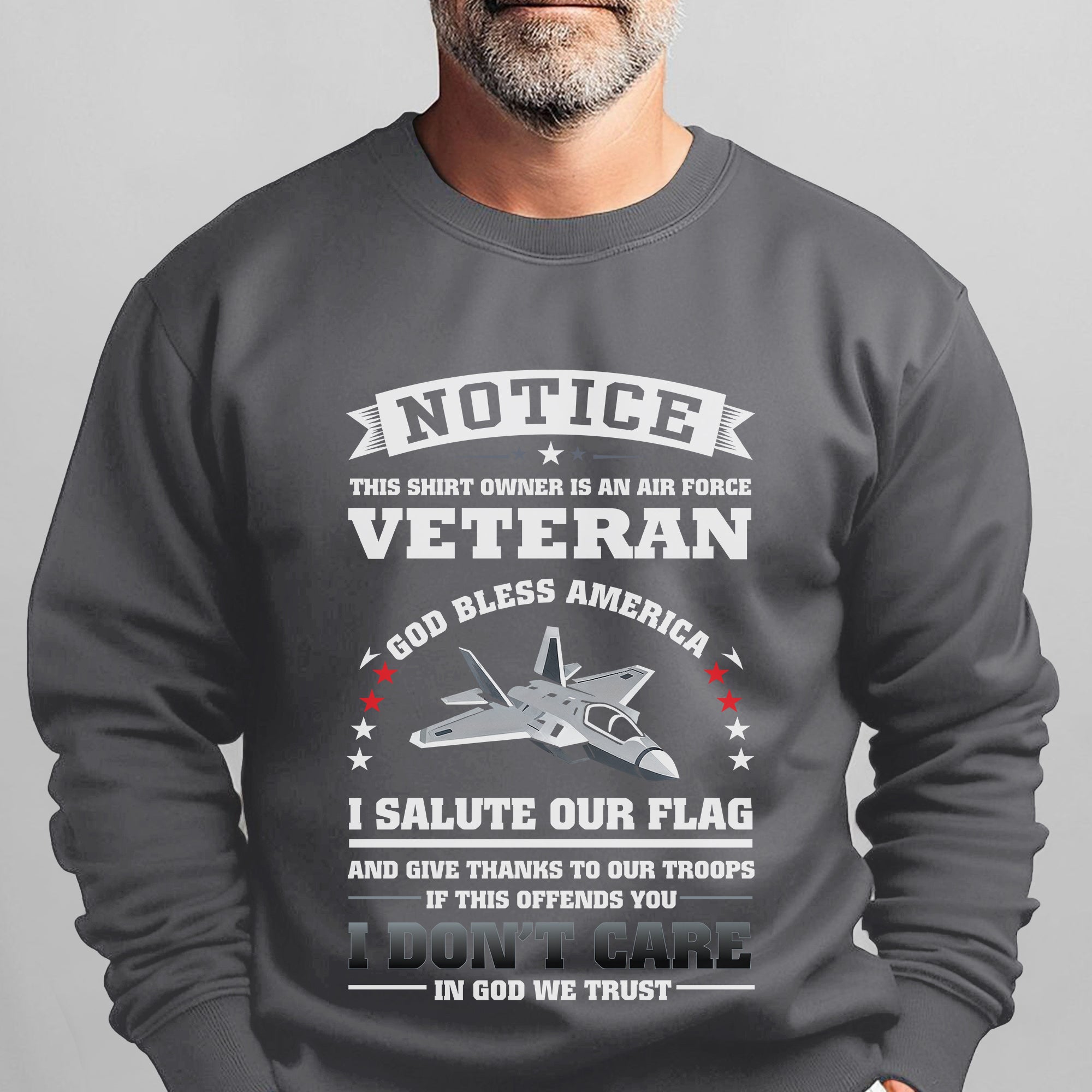 Air Force Veteran God Bless America I Sweatshirt