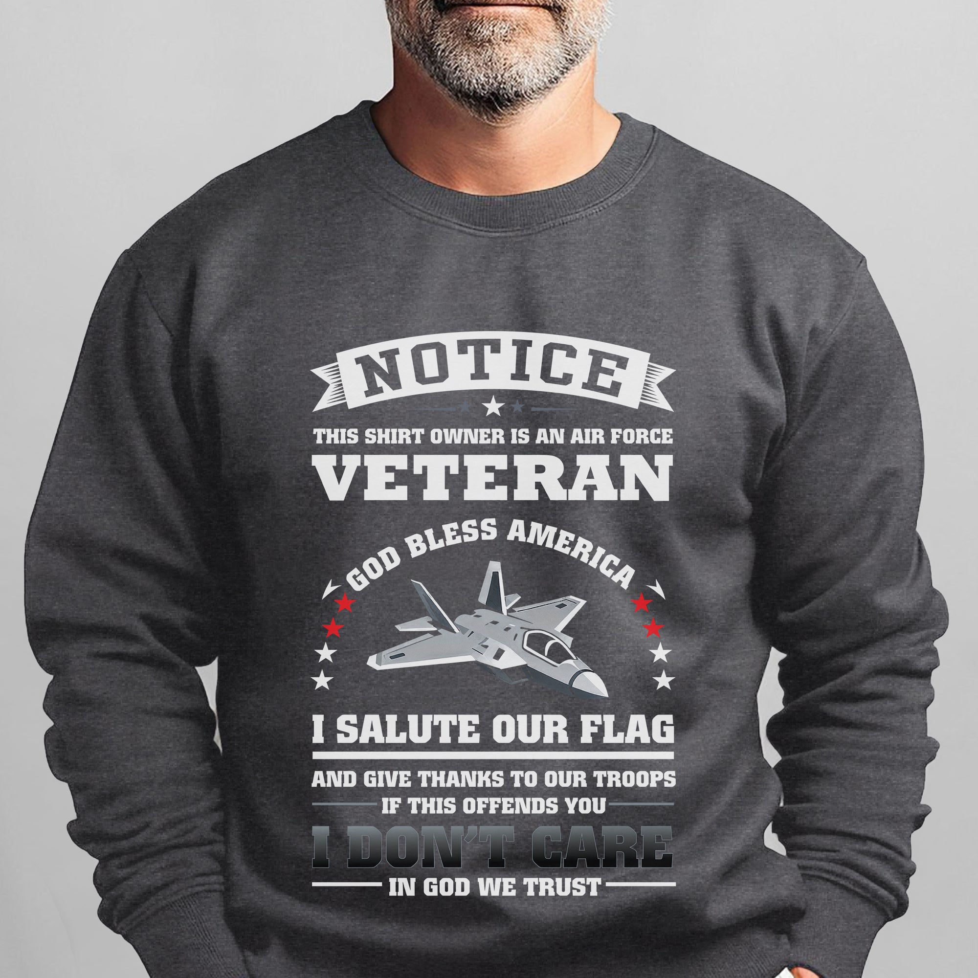 Air Force Veteran God Bless America I Sweatshirt