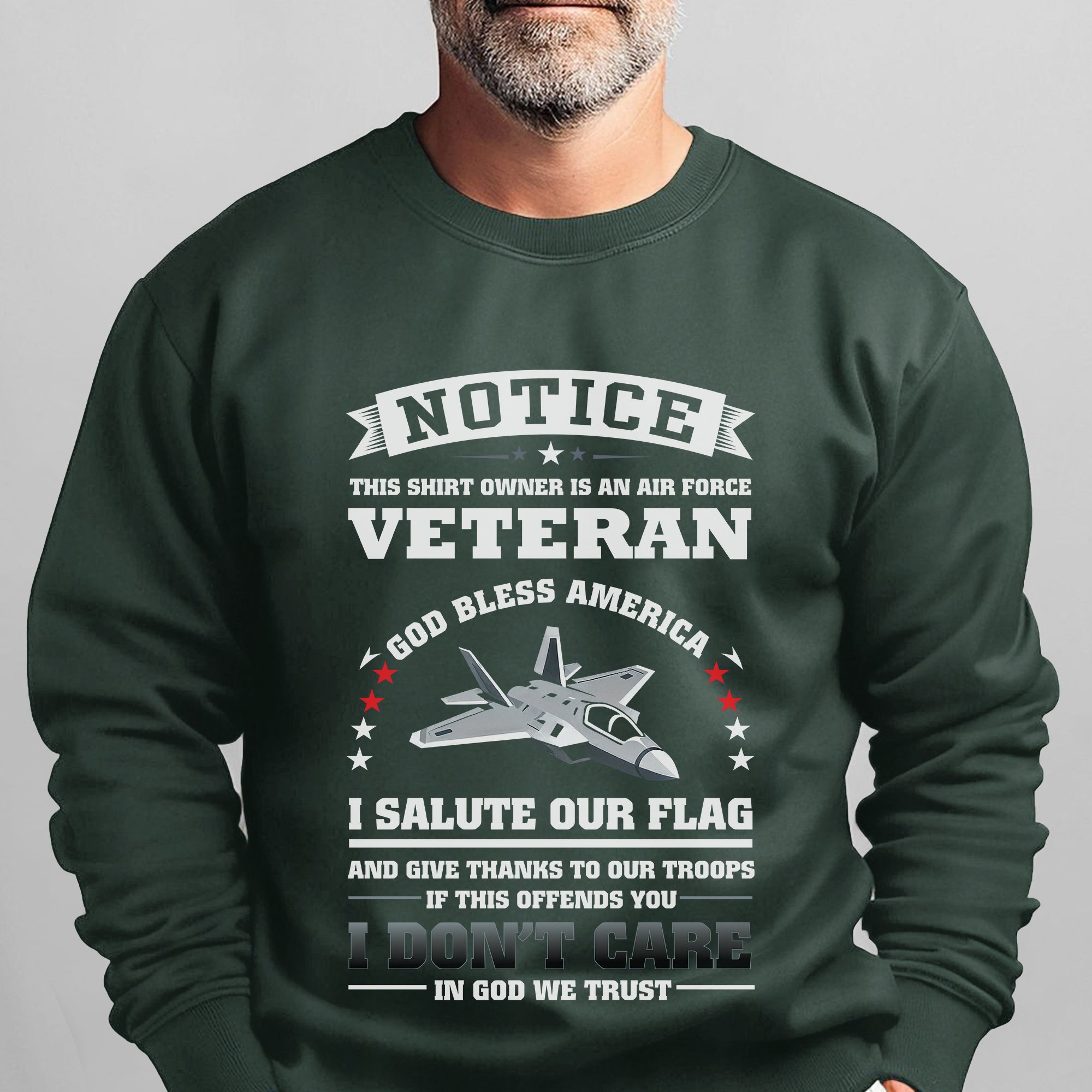 Air Force Veteran God Bless America I Sweatshirt
