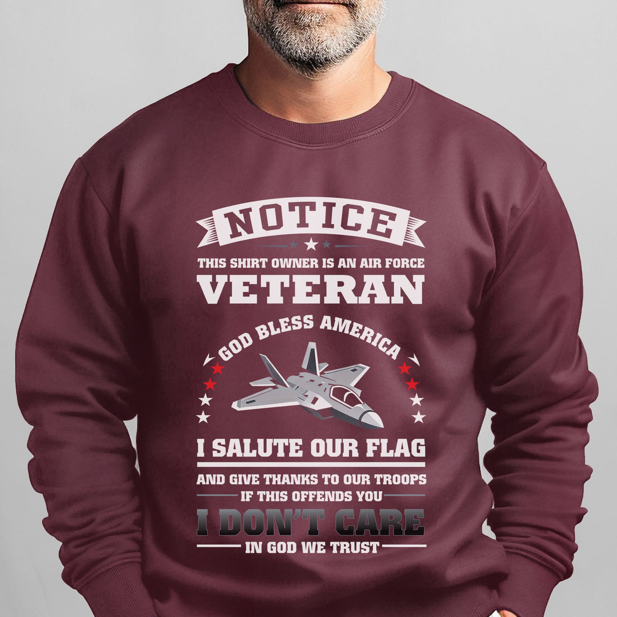 Air Force Veteran God Bless America I Sweatshirt