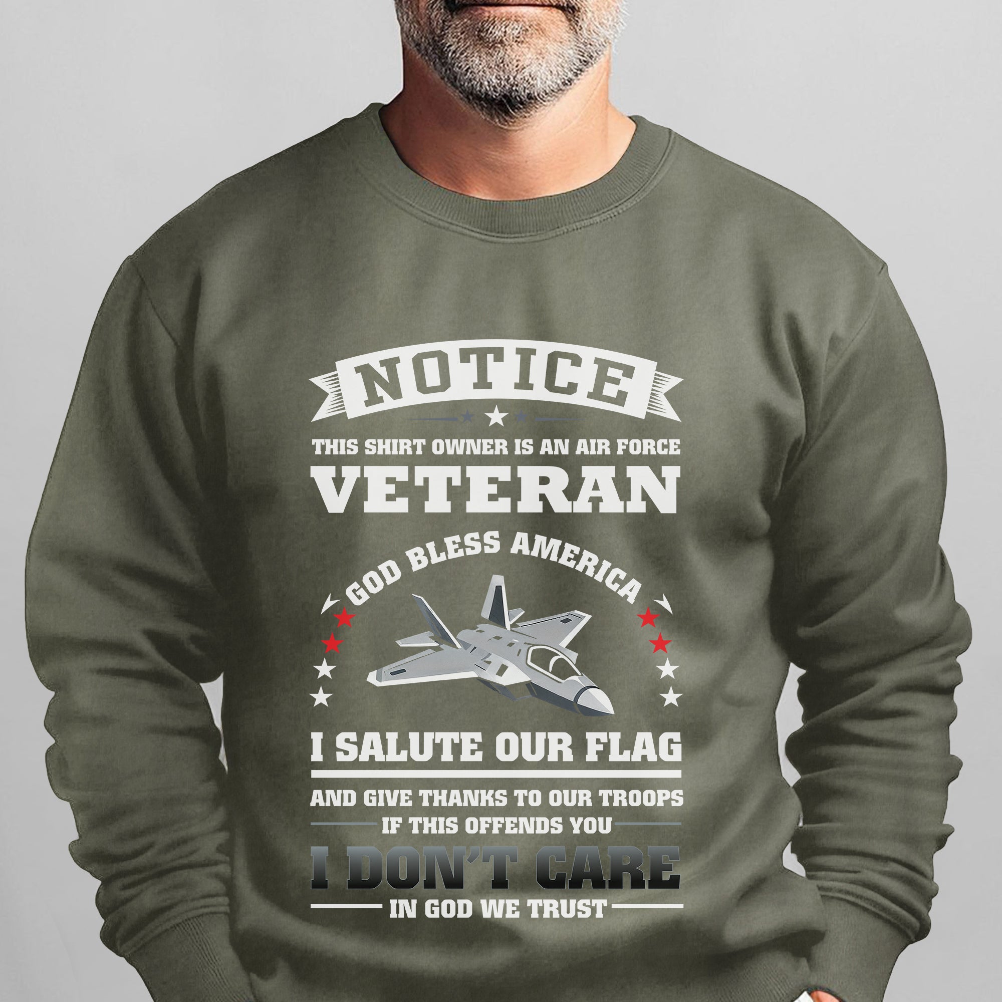 Air Force Veteran God Bless America I Sweatshirt