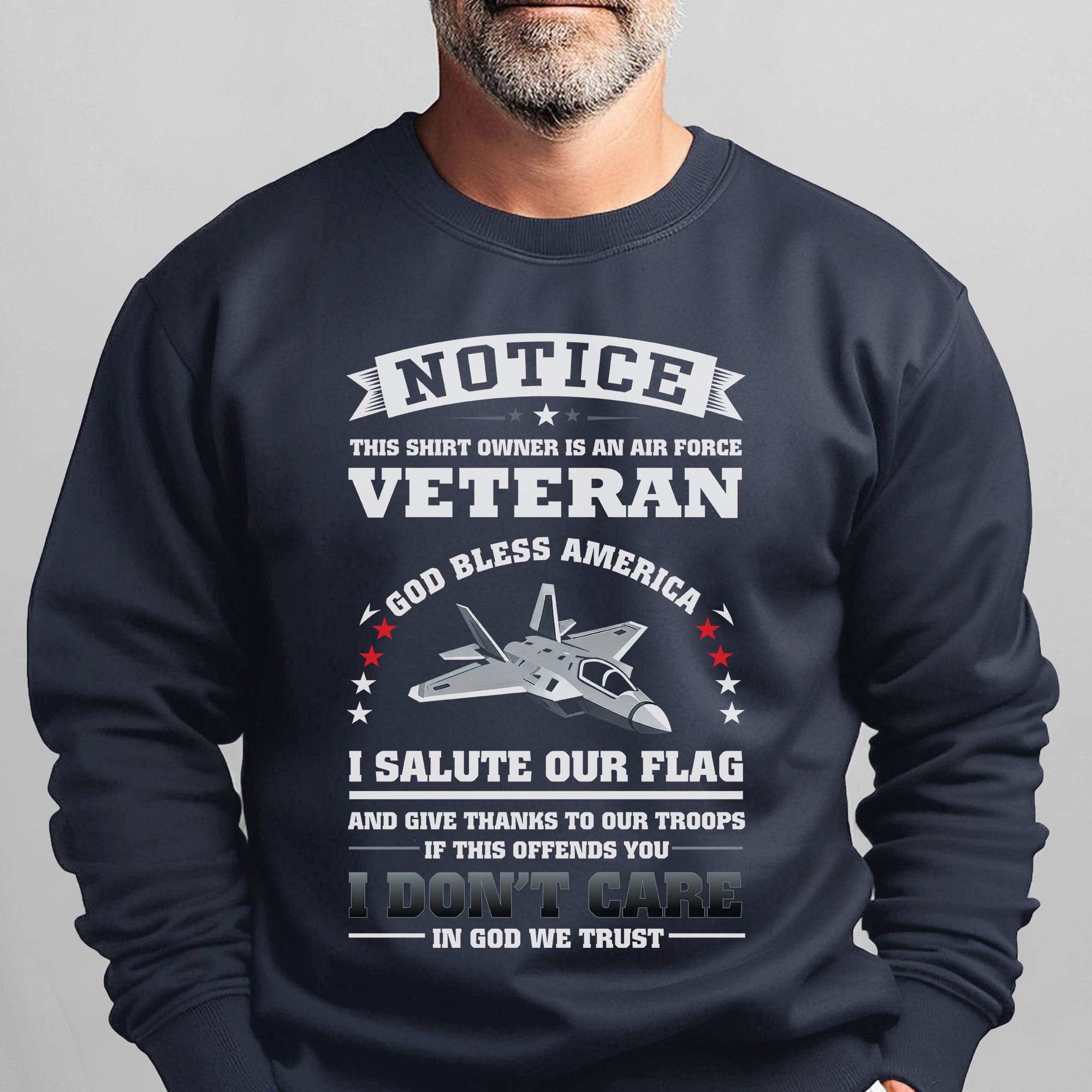 Air Force Veteran God Bless America I Sweatshirt