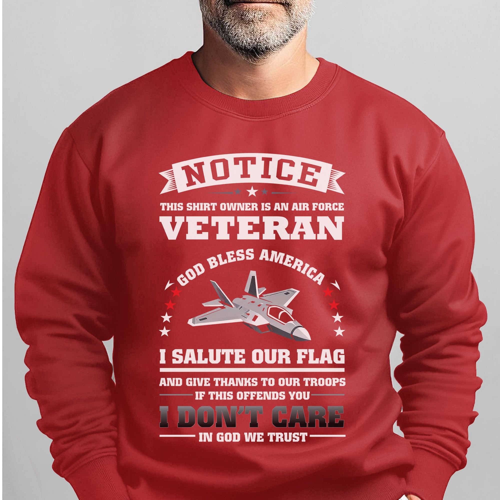 Air Force Veteran God Bless America I Sweatshirt