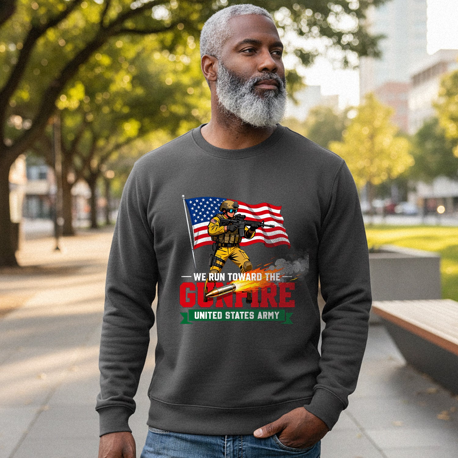 We Run Toward the Gunfire United States Sweatshirt