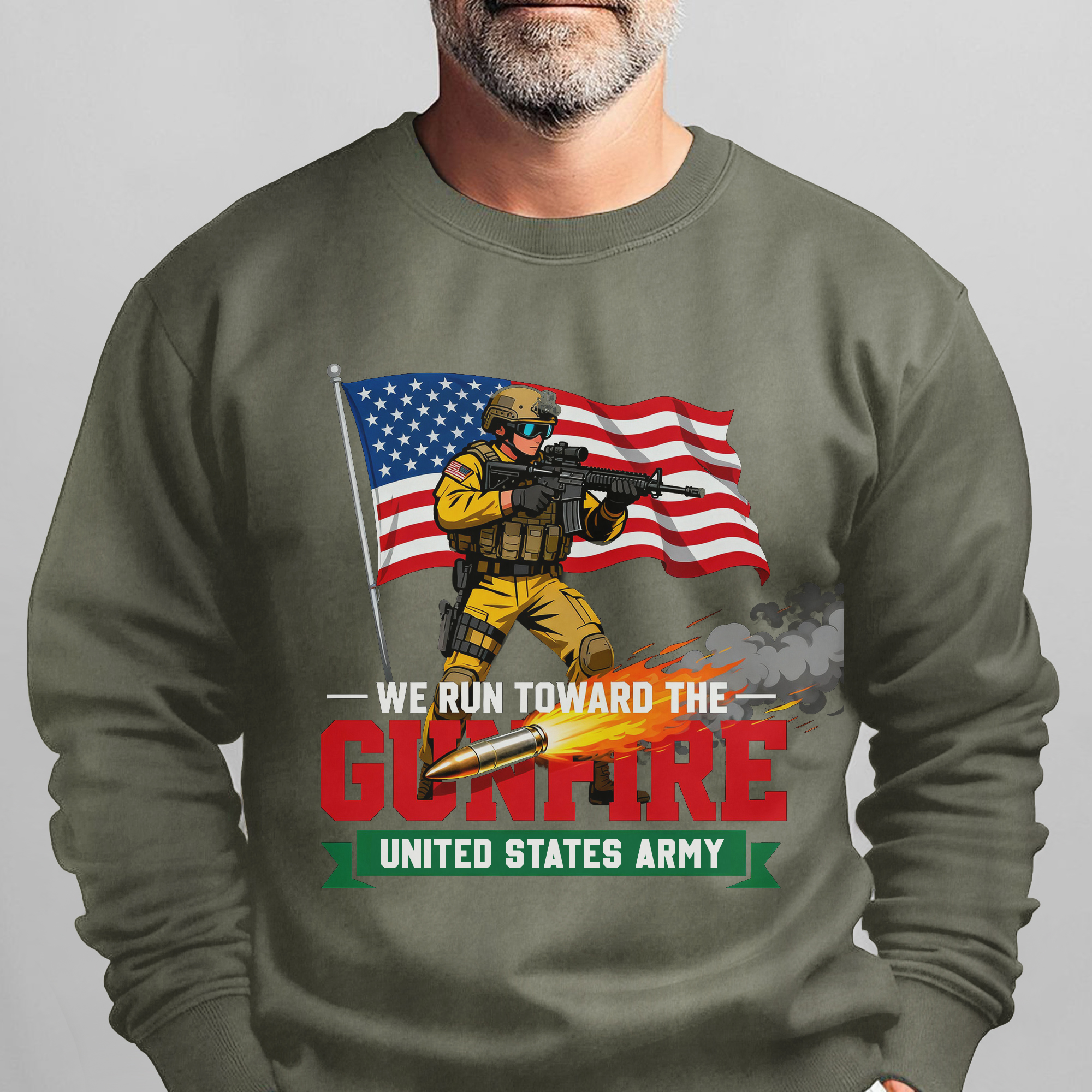 We Run Toward the Gunfire United States Sweatshirt