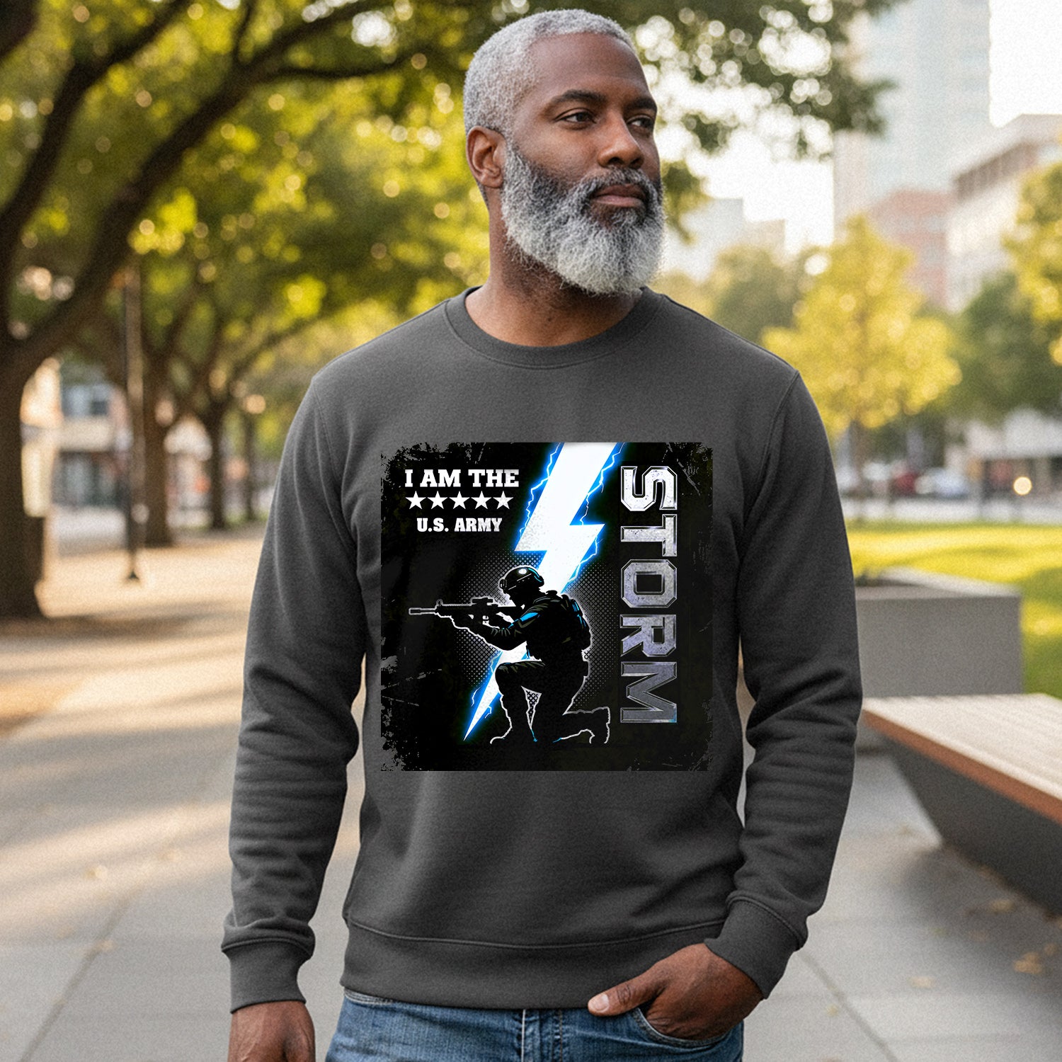 I Am the Storm US Army Military Sweatshirt