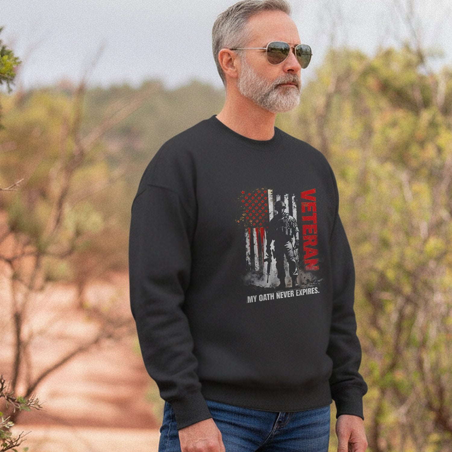Veteran My Oath Never Expires Military Sweatshirt