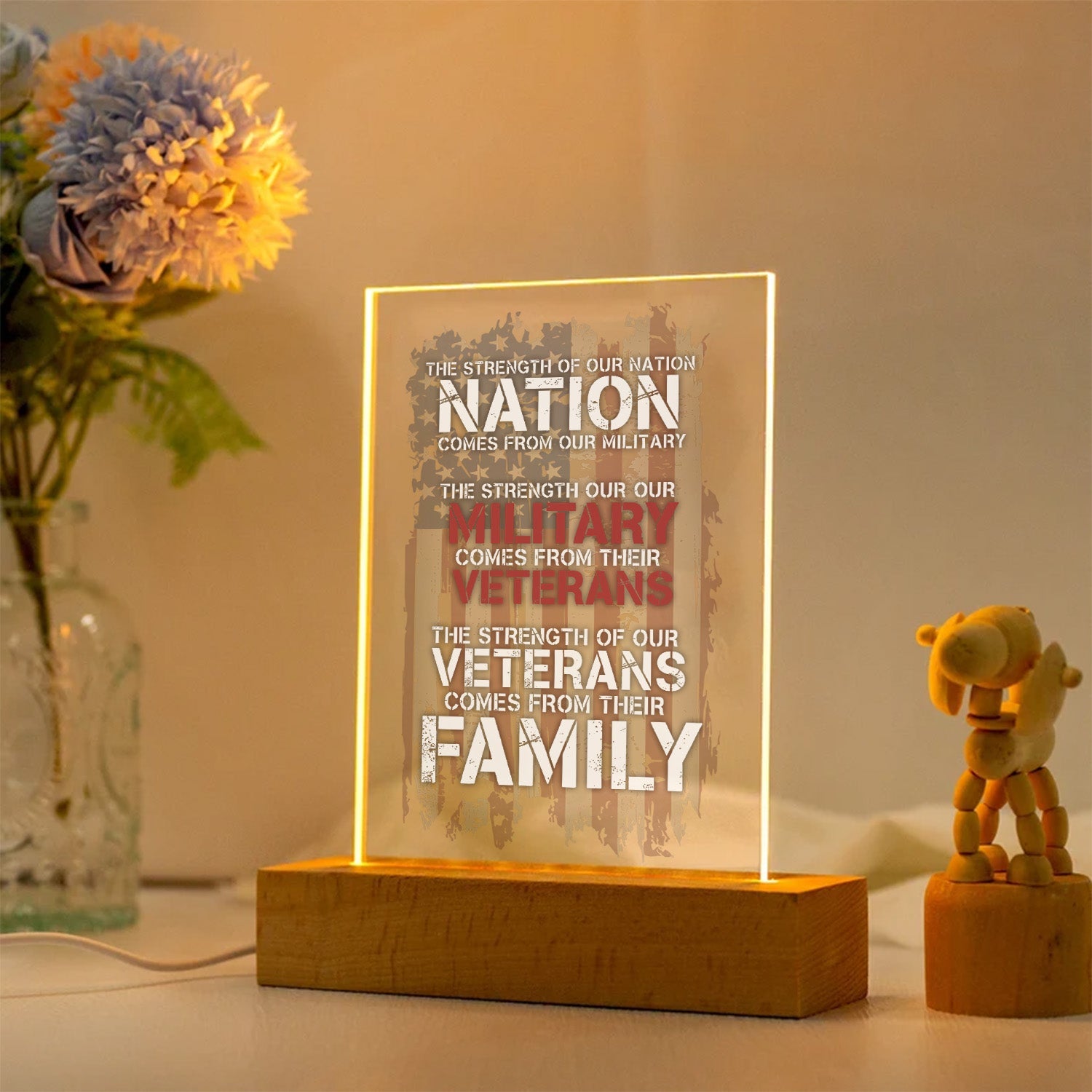 Veteran Pride Personalized Led Night Light