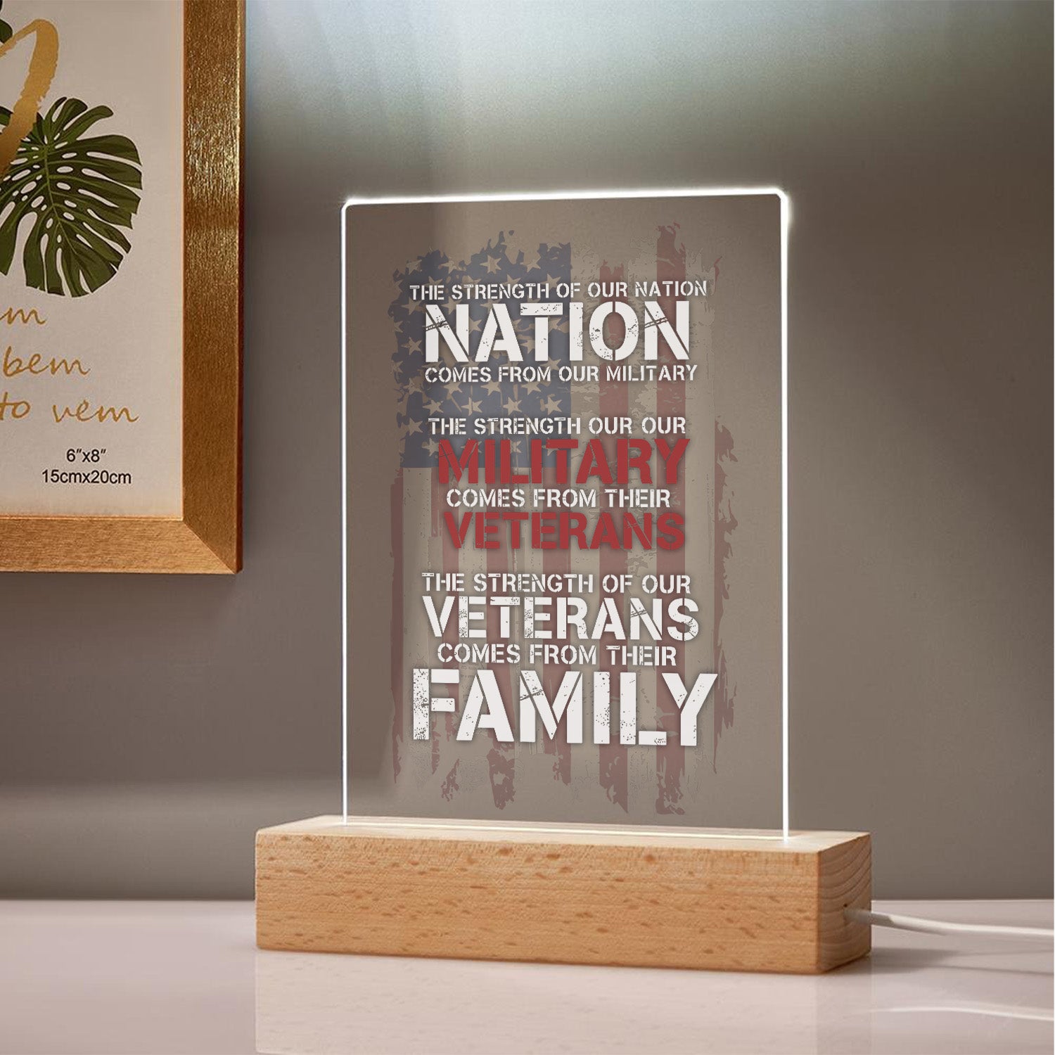 Veteran Pride Personalized Led Night Light