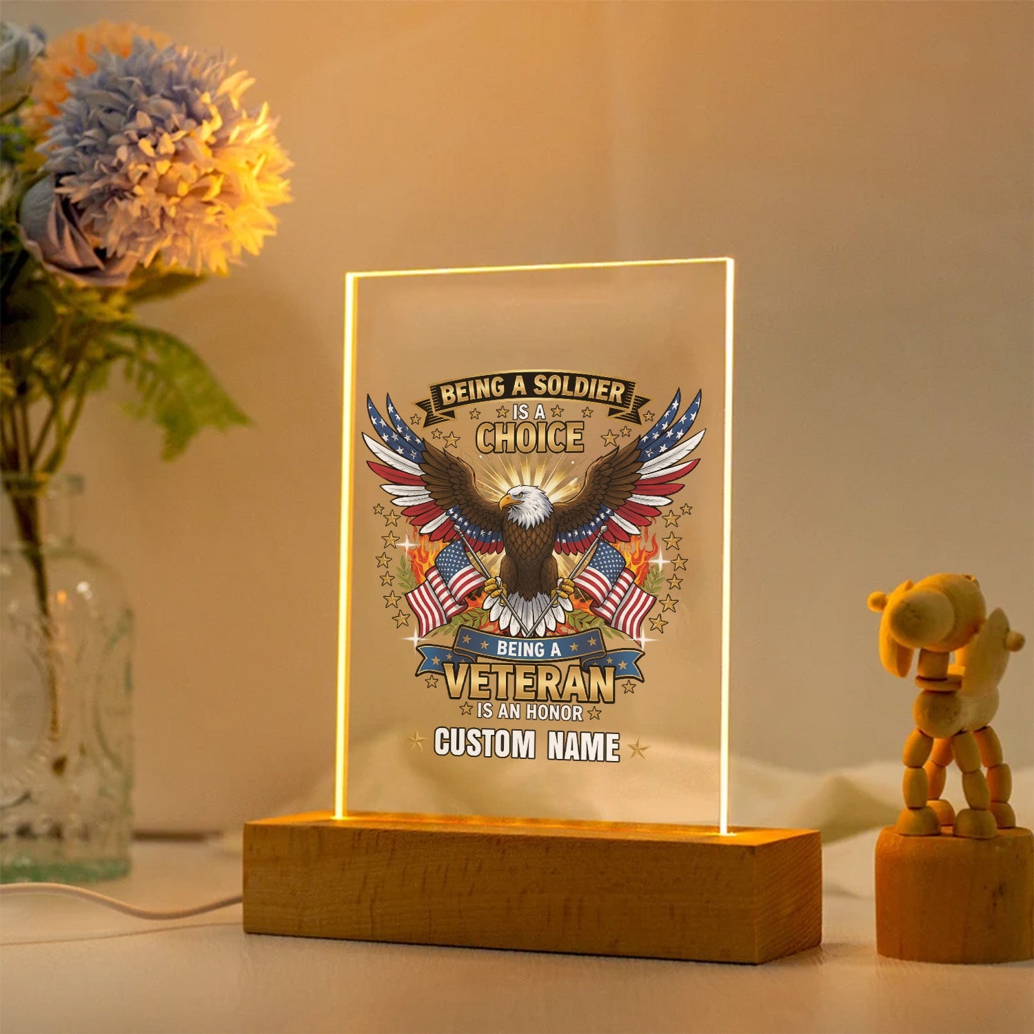 Veteran Pride Personalized Led Night Light