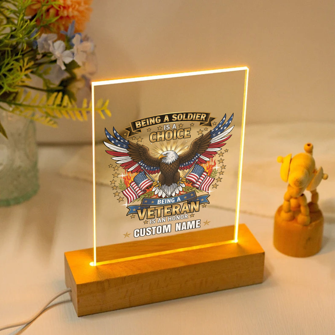 Veteran Pride Personalized Led Night Light