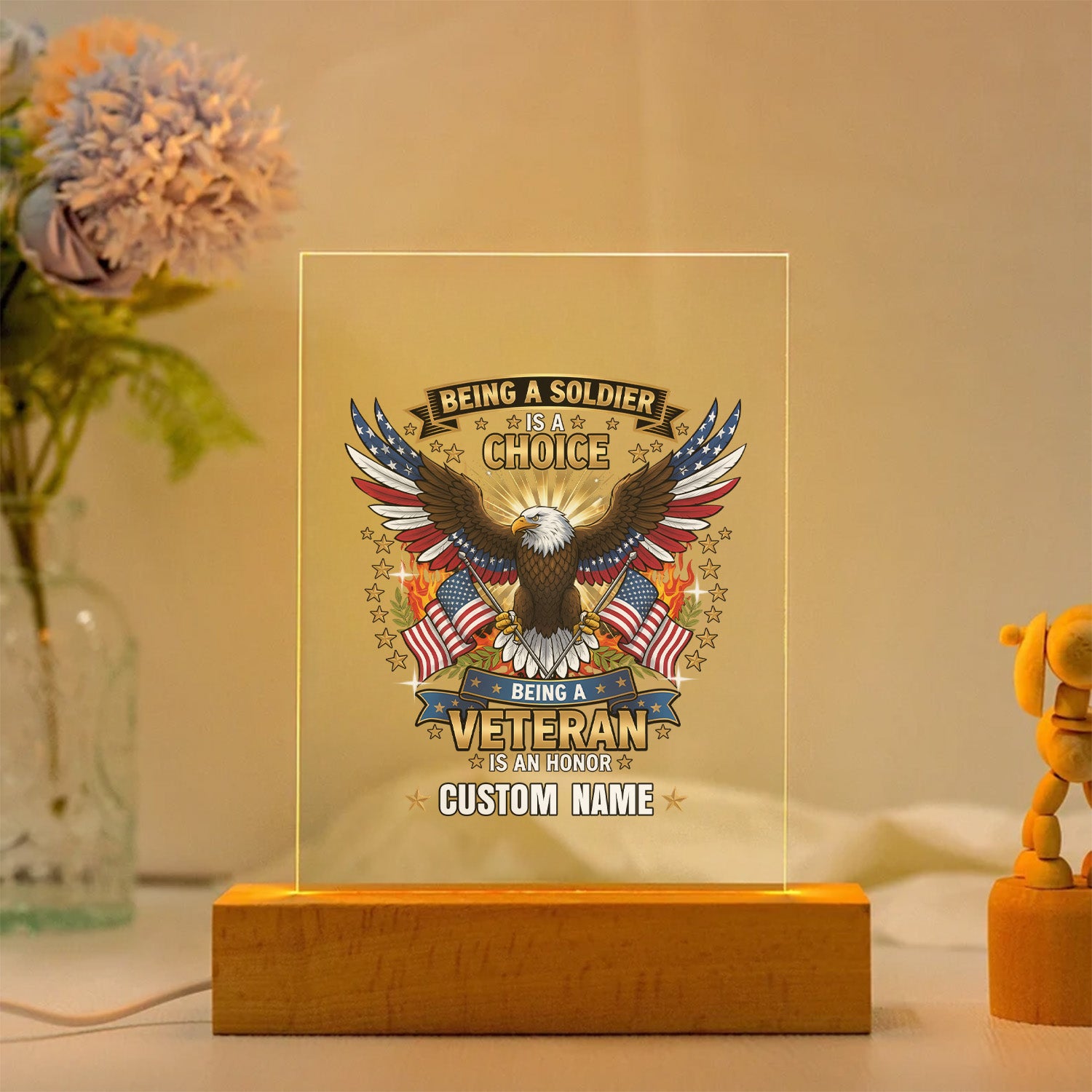 Veteran Pride Personalized Led Night Light