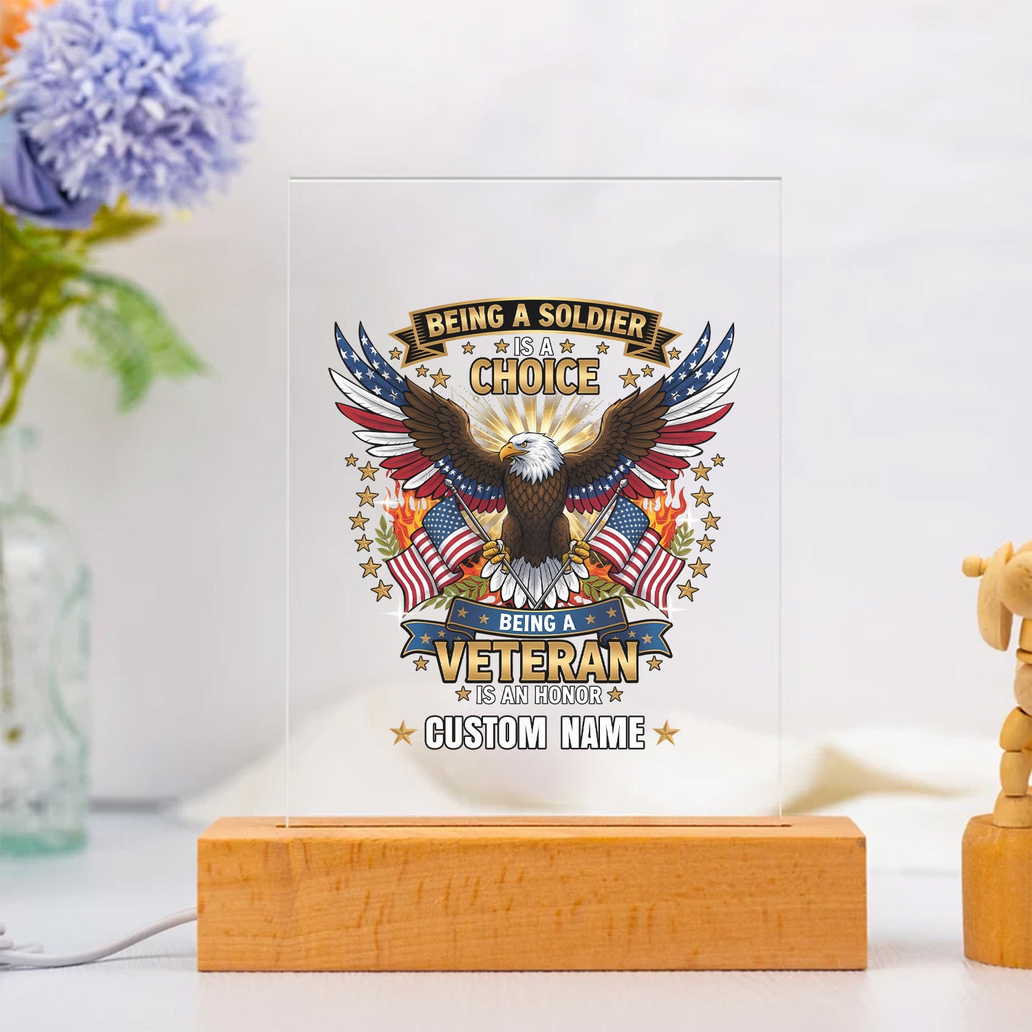 Veteran Pride Personalized Led Night Light