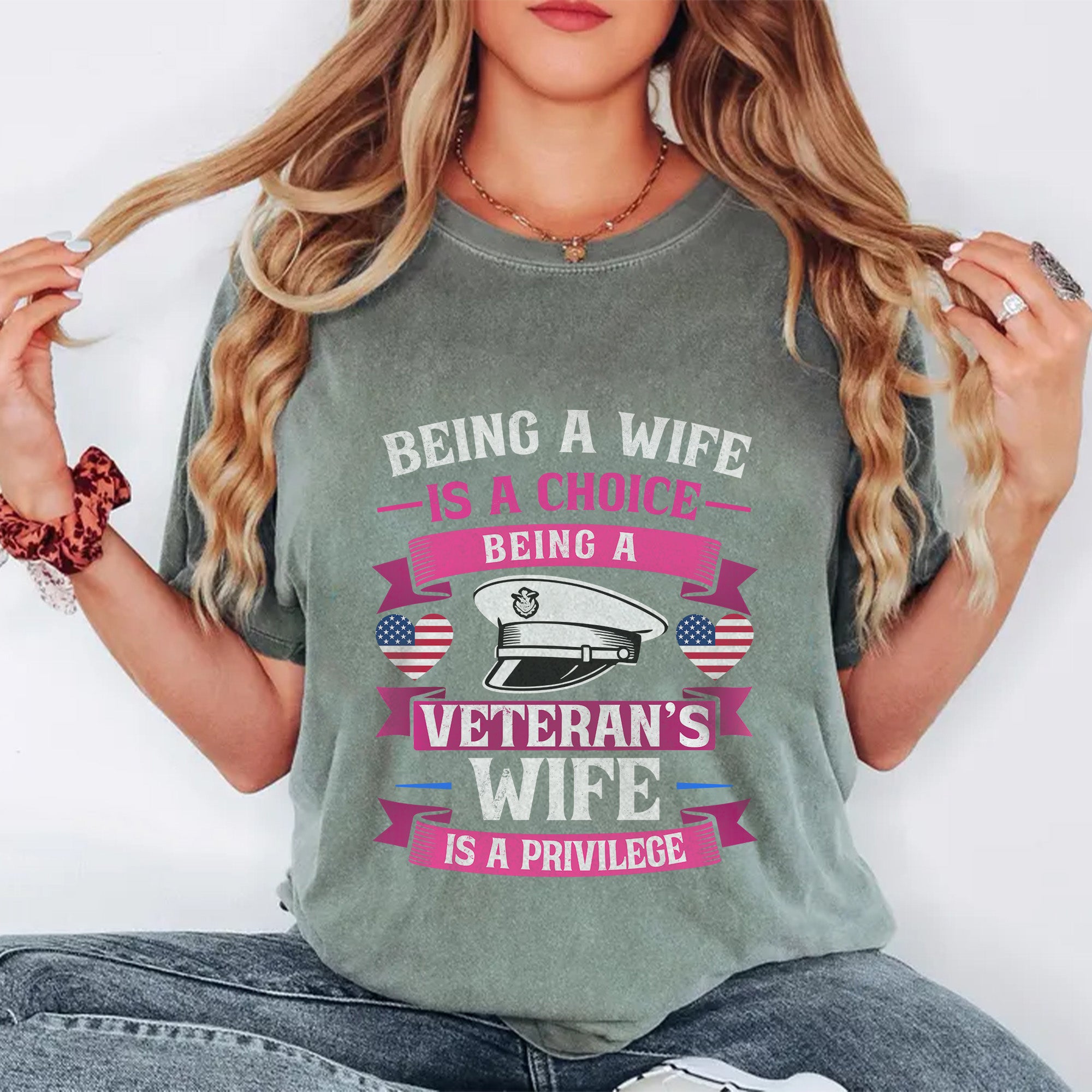 Proud Veteran’s Wife Comfort Colors T-Shirt