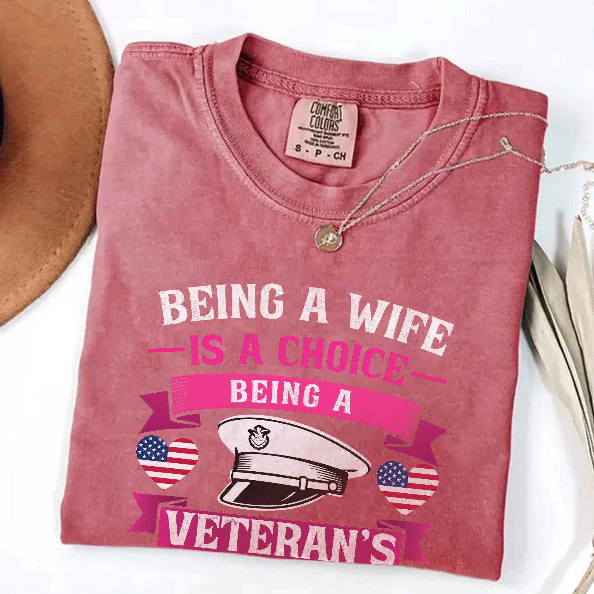 Proud Veteran’s Wife Comfort Colors T-Shirt