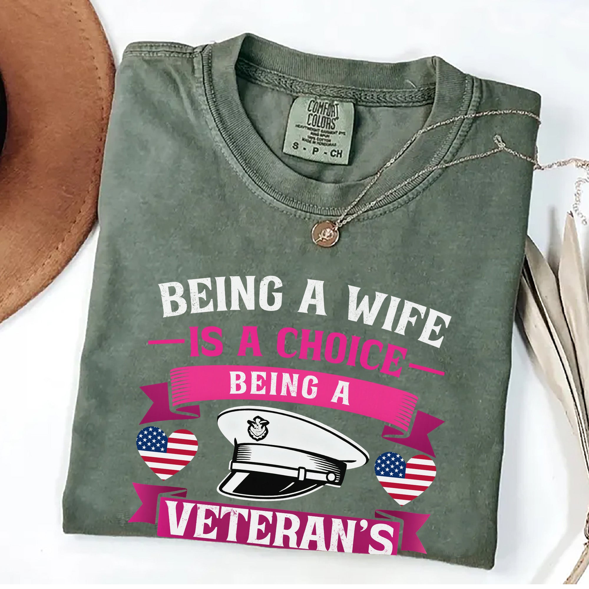 Proud Veteran’s Wife Comfort Colors T-Shirt