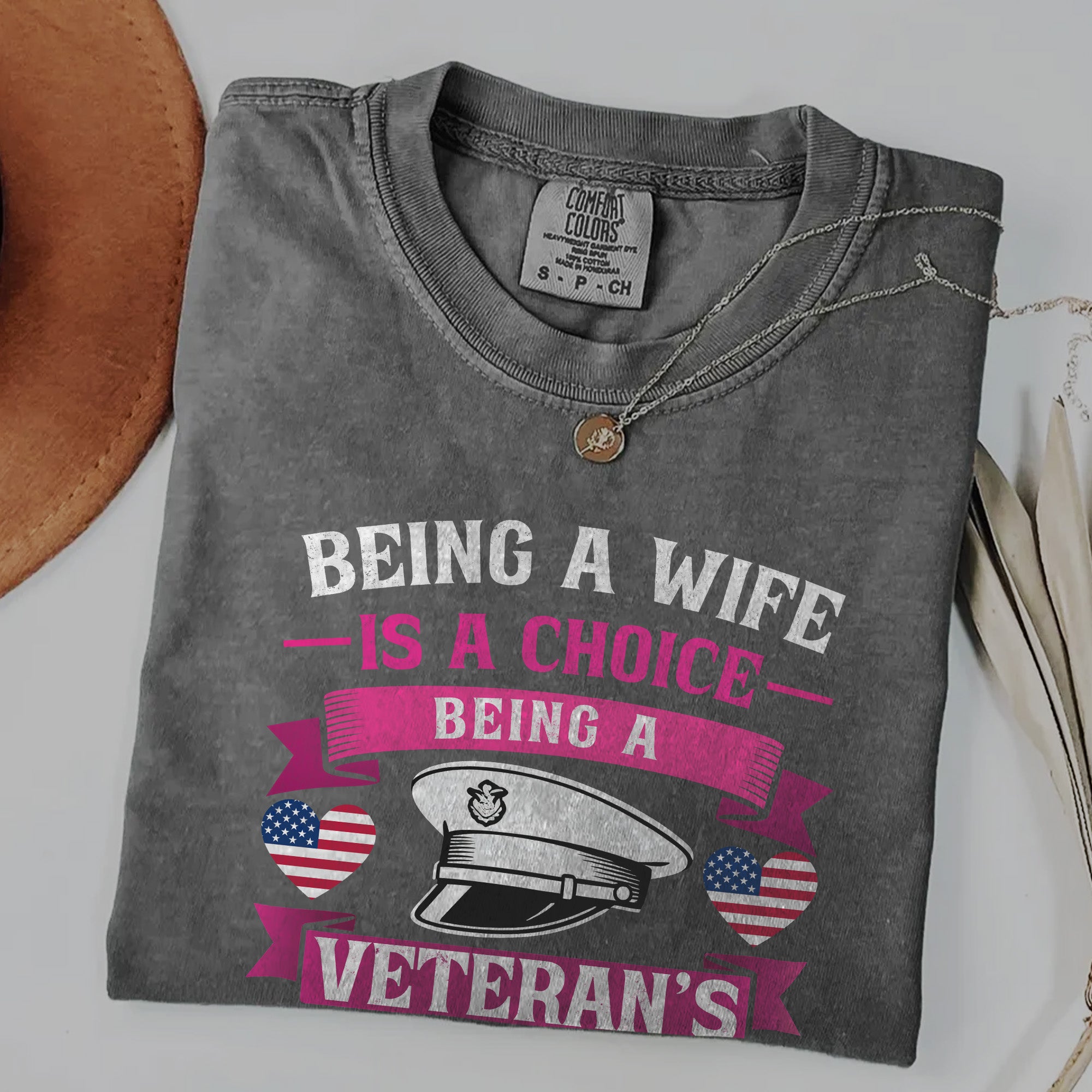 Proud Veteran’s Wife Comfort Colors T-Shirt
