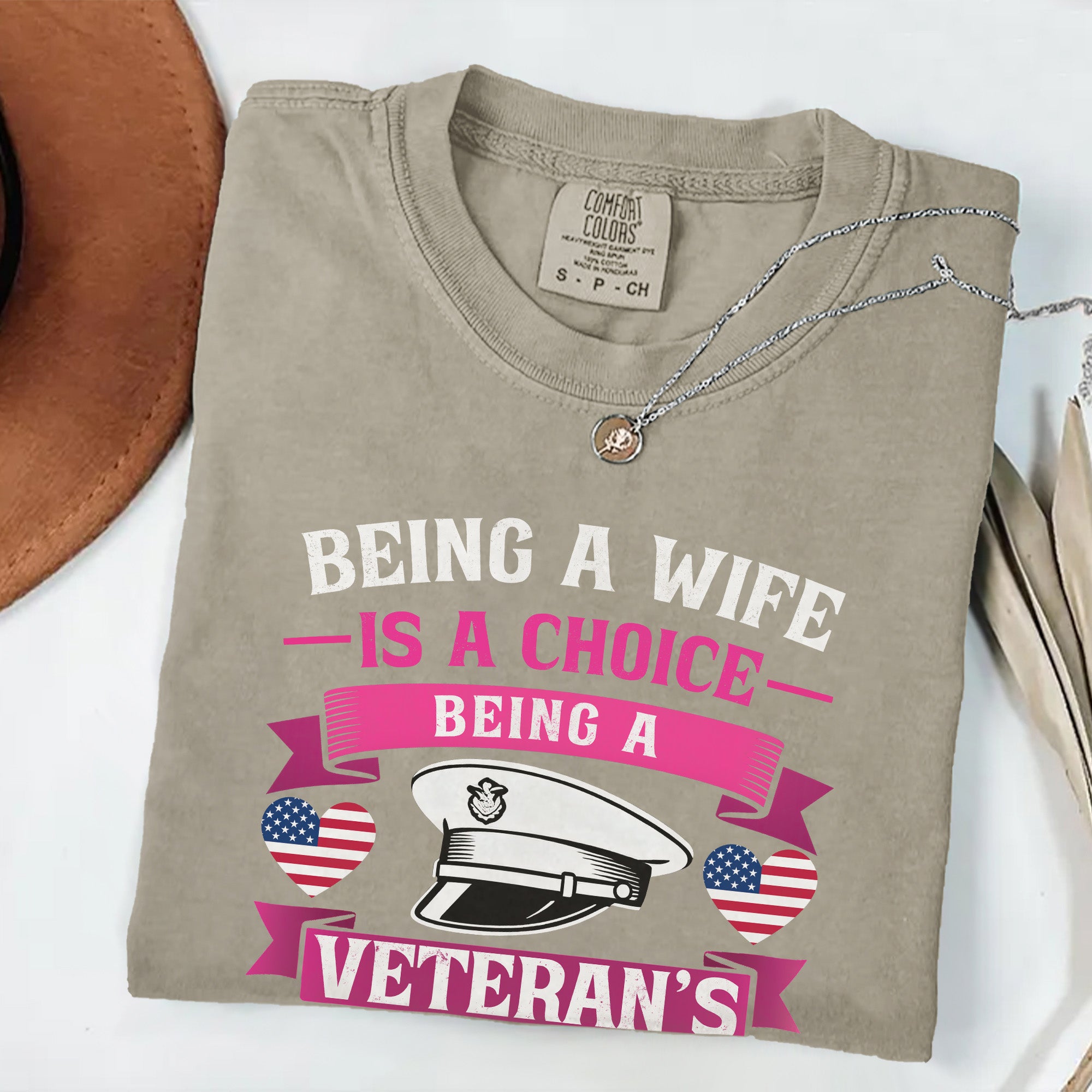 Proud Veteran’s Wife Comfort Colors T-Shirt